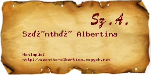 Szánthó Albertina névjegykártya